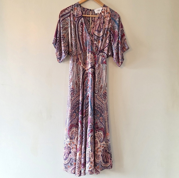 Ba&Sh Rose Boho Casual Hippie Maxi Dress With Paisley Print Bee Size Small - Picture 5 of 16